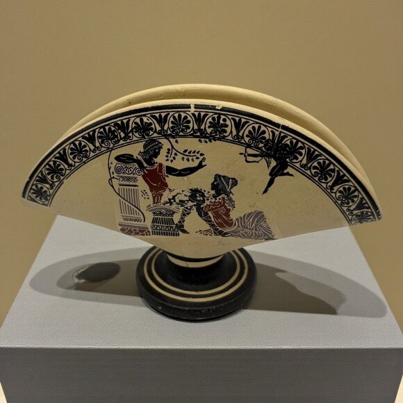 Greece Other - Greek Pottery-Style Vintage Napkin Holder Handmade In Greece 4" Tall Traditional